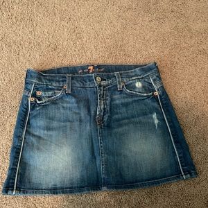 7 for all man kind jean skirt